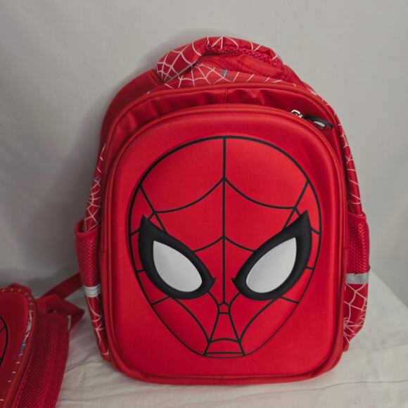 Kids Red 14.5" Tall Back to School Backpack & Matching Insulated Lunch Box New - Picture 2 of 10